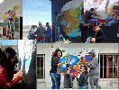 The photo shows the participants of the contest  Paint the soil (Pintemos el Suelo), in Argentina