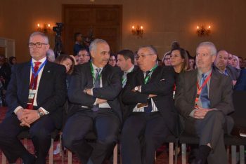 From right to left: Dr. José Rubio (CIDE), Prof. Mohamed Badraoui (INRA DG), Mr. Amine Mounir Alaoui (Executive Vice-President of Fondation OCP) and Mr. Michael George Hage (Representative of FAO in Morocco)